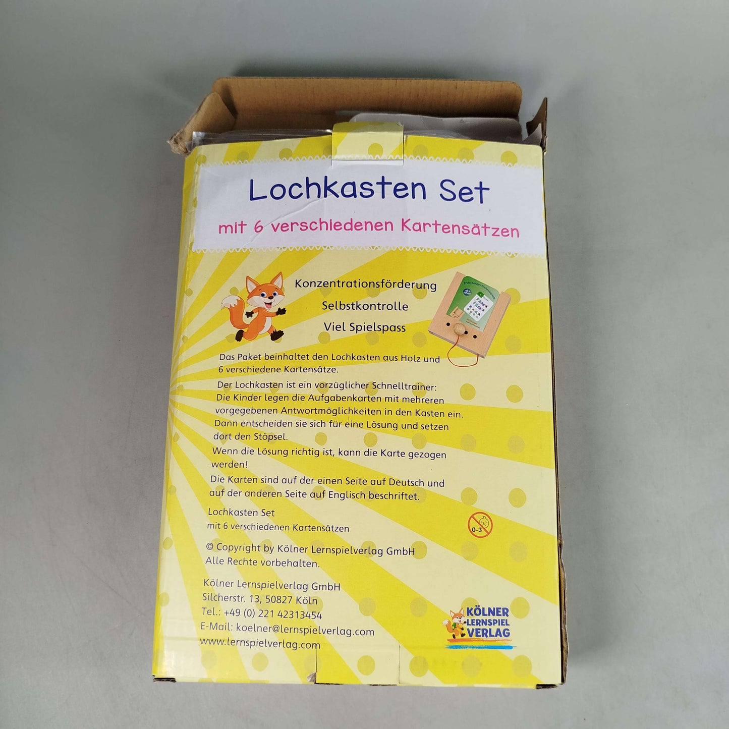 Kölner Lernspielverlag Bundle Lochkasten Set von 10 Karten Lernspiel