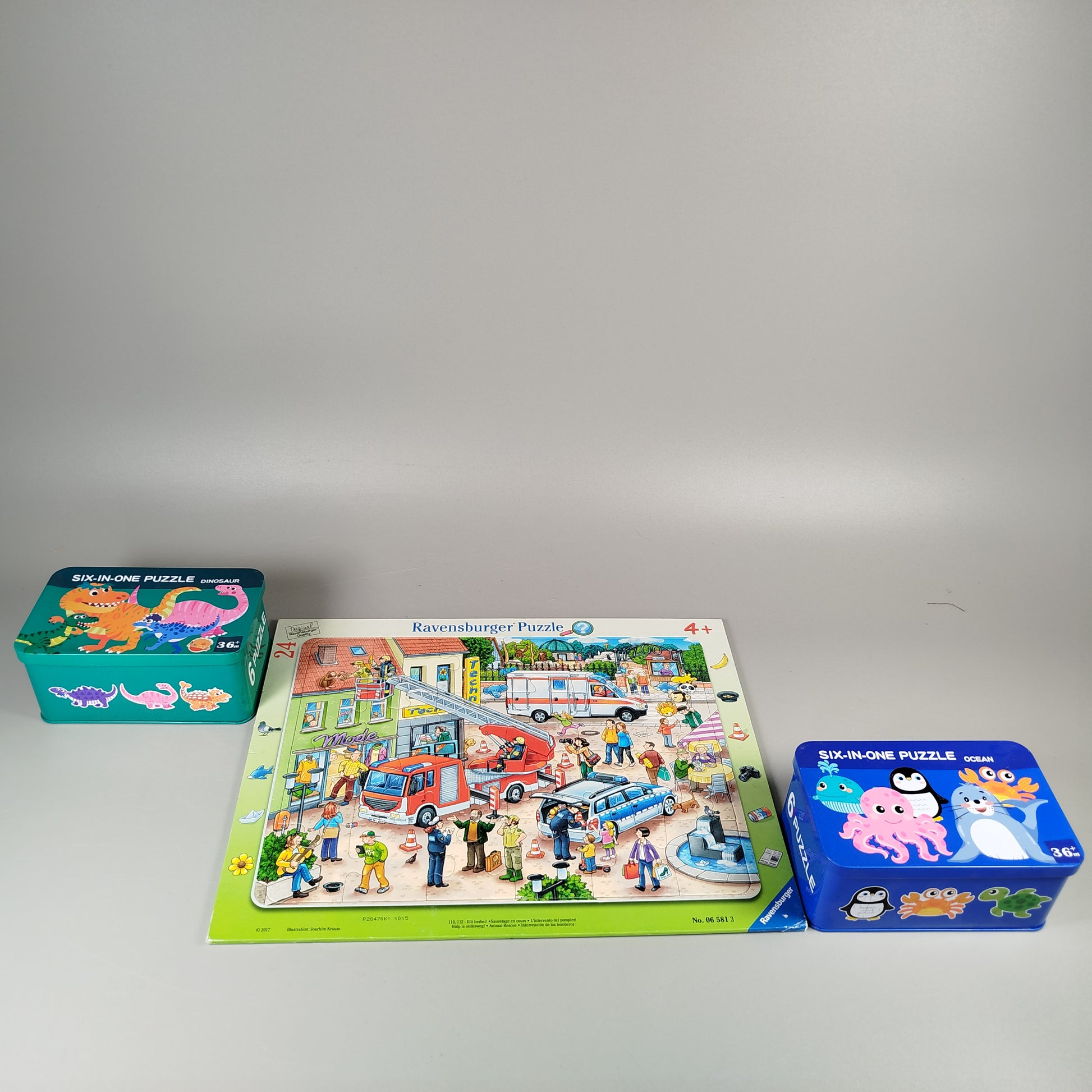 Ravensburger Puzzle-Set von 3 - Rettung, Dinosaurier, Ozean