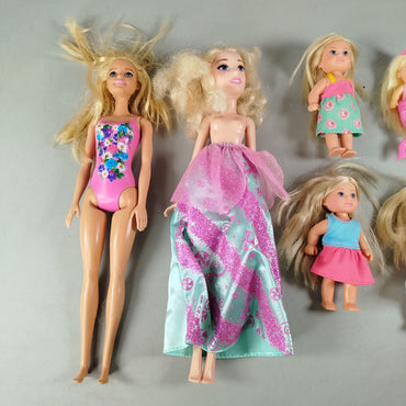 Simba & Mattel Bundle 7 Puppen mit Zubehör