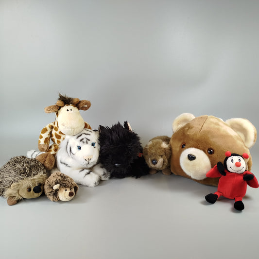 8er Plüschtiere Set – Bären, Wildtiere, Marienkäfer, gemischt