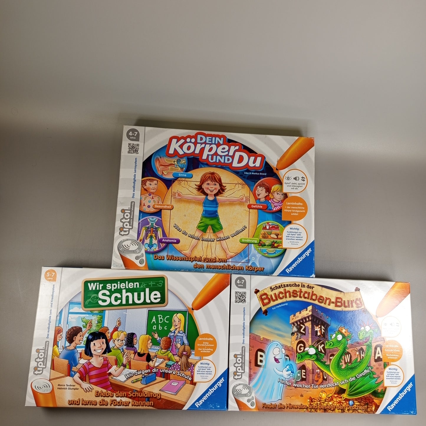 Ravensburger Tiptoi Lernspiel Set von 3 Spielen – Dein Körper und Du, OVP