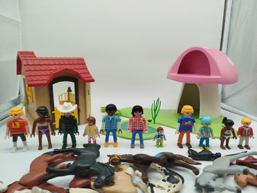 Playmobil Bauernhof Stall – mit Figuren & Tieren, teils vollständig