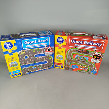 Orchard Toys Bundle Giant Road & Railway Set von 2 Puzzle