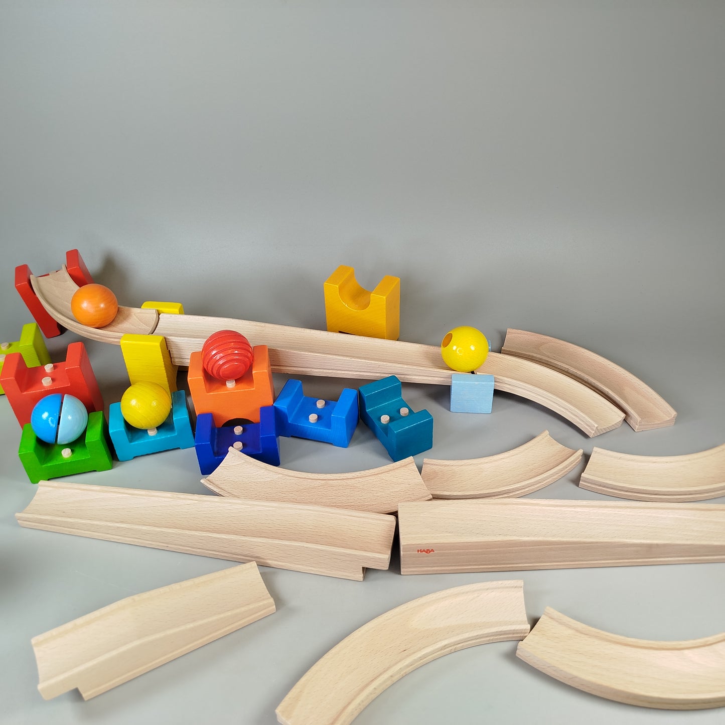 HABA Kugelbahn Set – mit Stoffpuppe, leichte Gebrauchsspuren