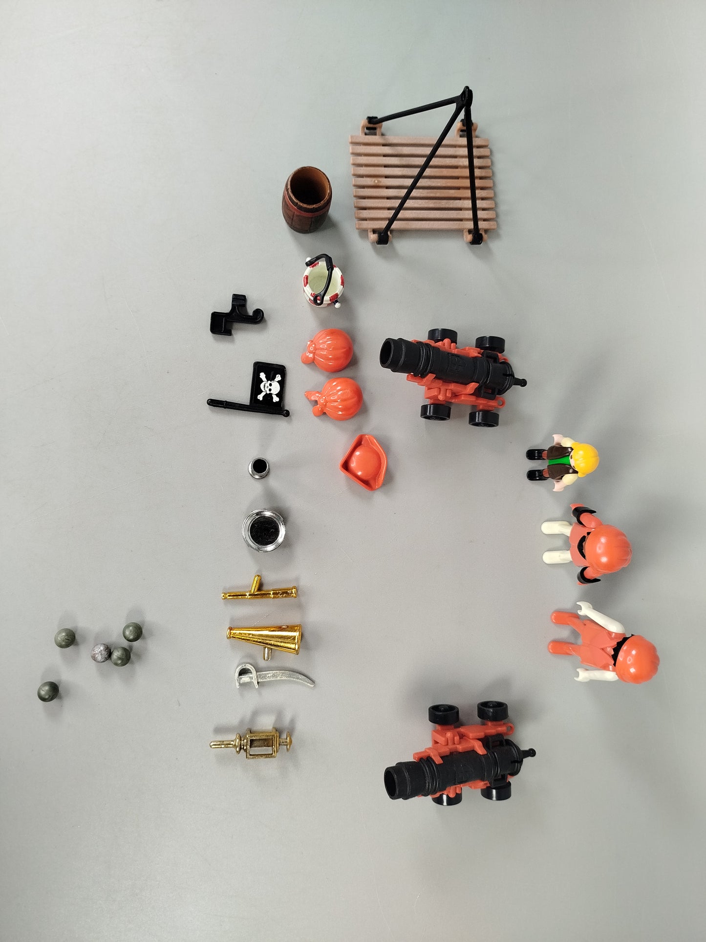 Vintage Piratenschiff Set – mit Figuren und Kanonen, unvollständig