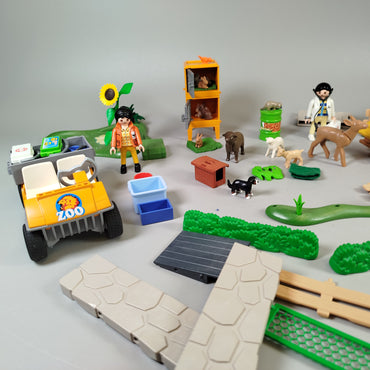 Zoo-Spielset – Tierfiguren & Zoowärter, Set von 12