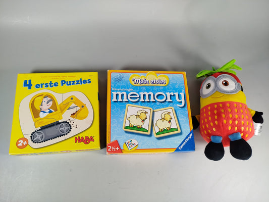 Spielebundle - Puzzle, Memory-Set und Minions Plüschfigur