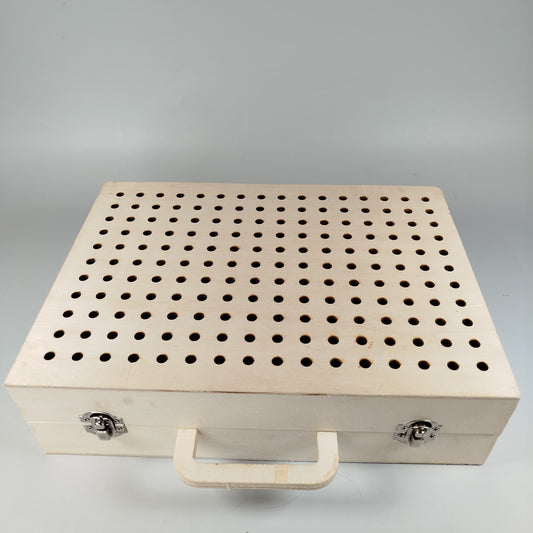 Konstruktionsspielzeug mit Bohrmaschine, Holzbox