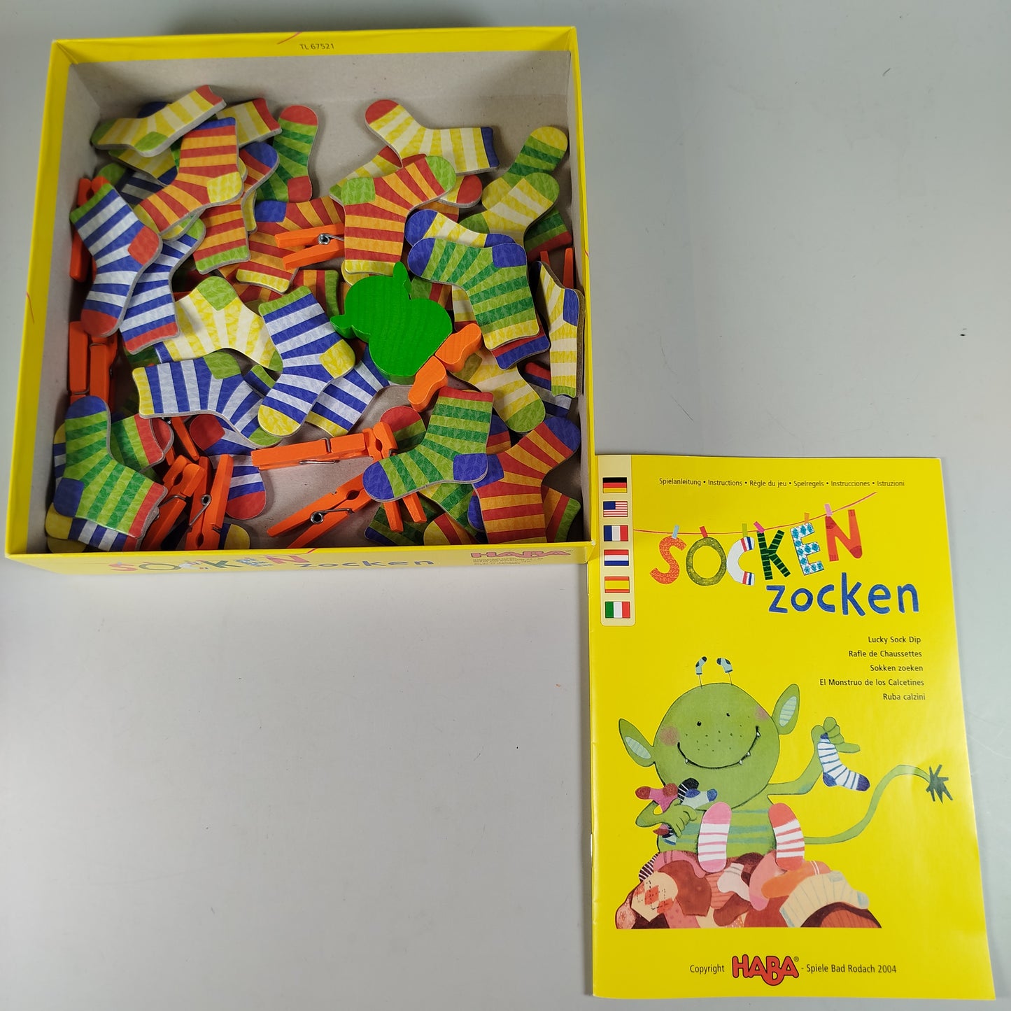 HABA, Ravensburger, Playtive Junior Spiele-Bundle - Lernspiele: Socken Zocken, Sprech-Hexe, Uhren