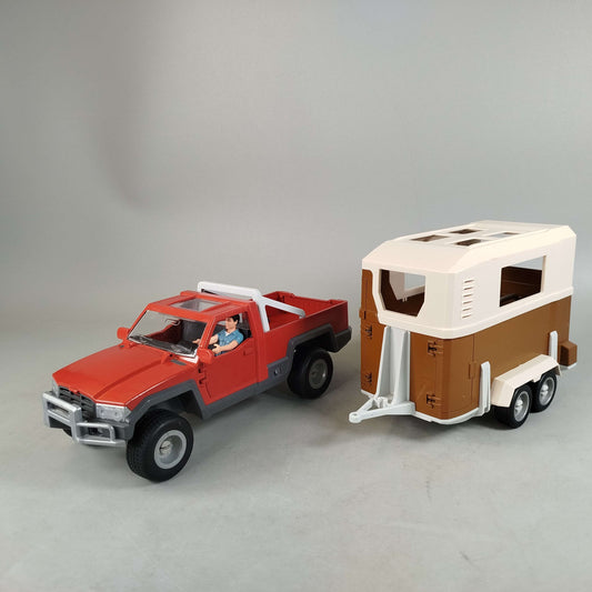 Schleich Pferdetransporter Pick-up Anhänger & Fahrerfigur Neuwertig