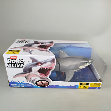 ZURU Robo Alive Weißer Hai – mit Leuchtaugen & Bewegung, OVP