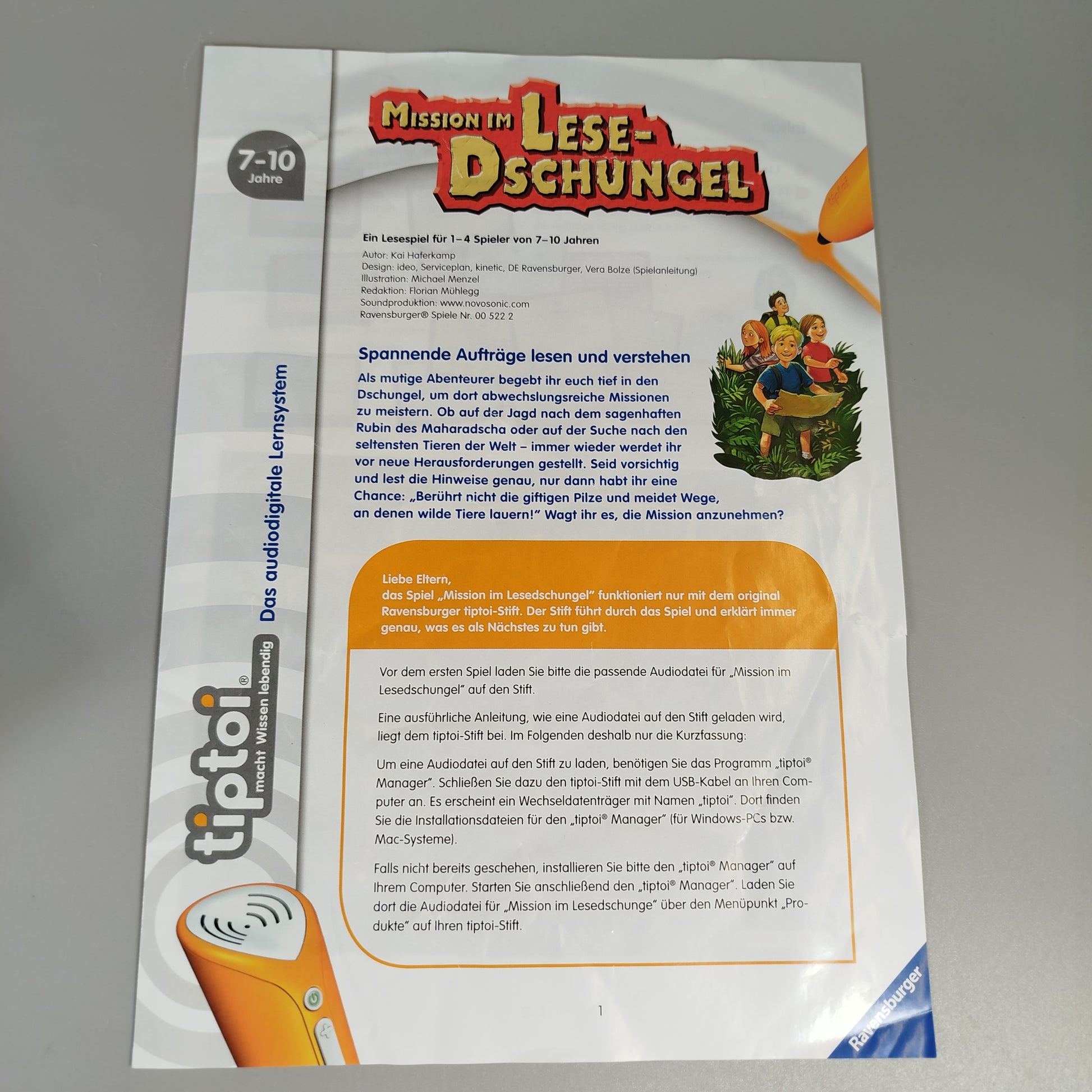 Ravensburger tiptoi Lernspiel – Mission im Lesedschungel, gebraucht