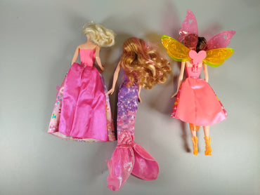 Barbie Puppen & Cabrio Set – Fee, Meerjungfrau, Prinzessin