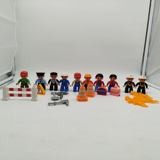 LEGO DUPLO Figuren-Set – Bau & Polizei, 10 Figuren mit Zubehör
