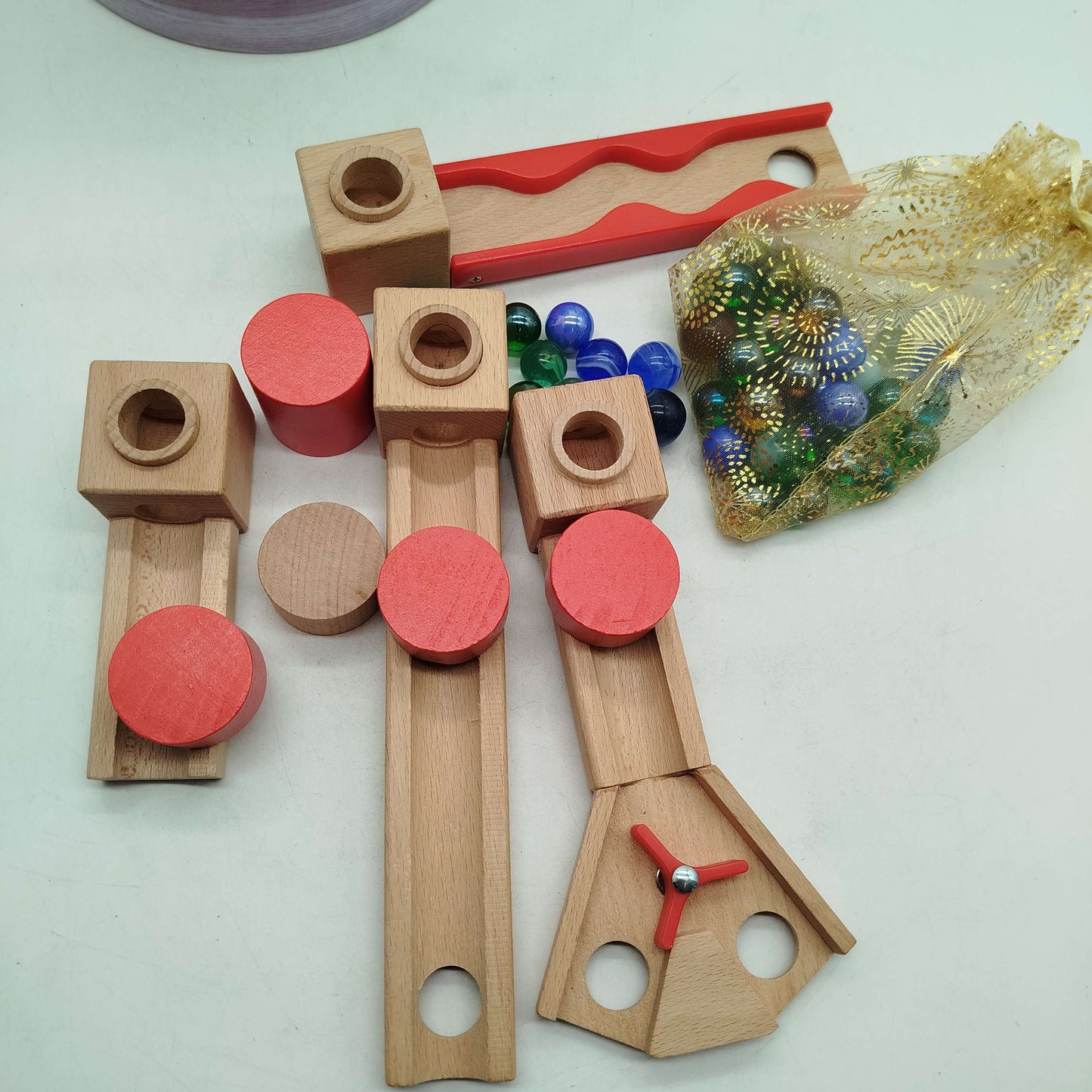 Murmelbahn Marble Run 40-teilig Holzbauklötze Set