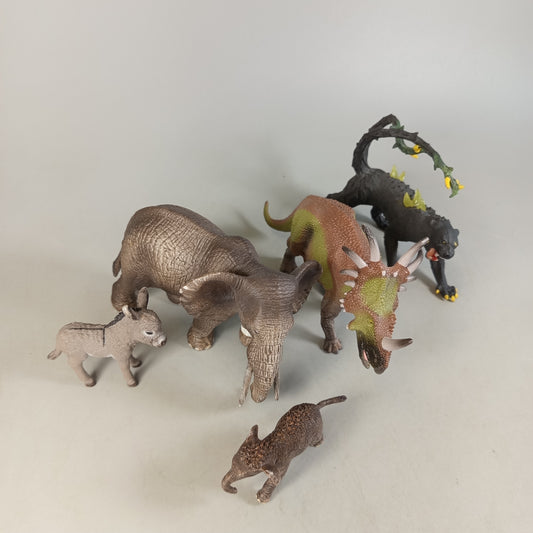 Schleich Bundle Tiere&Dino Set von 6 Figuren, ab 3 4 5 Jahre | ✅ geprüft