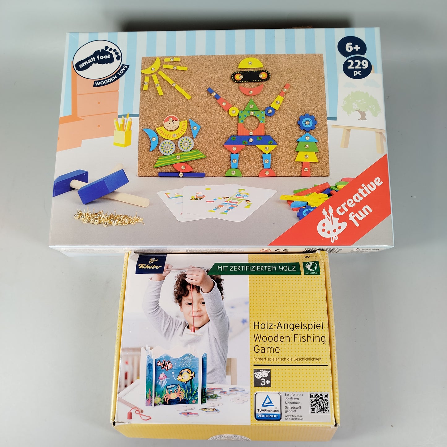 Small Foot, Tchibo Holz-Angelspiel & Hammer-Zirkelspiel
