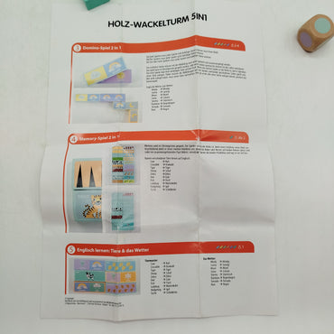 HOLZ-WACKELTURM 5IN1 Wackelturm Spiel