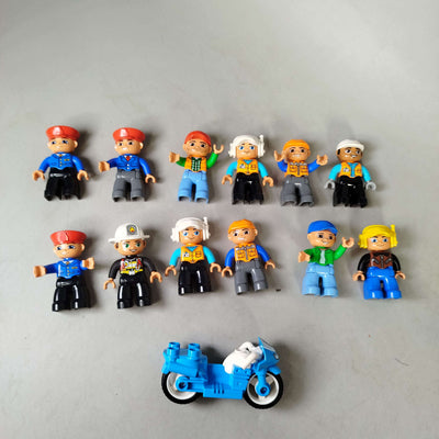 LEGO Bundle Duplo Set von 13 Figuren & Motorrad Polizei & Feuerwehr