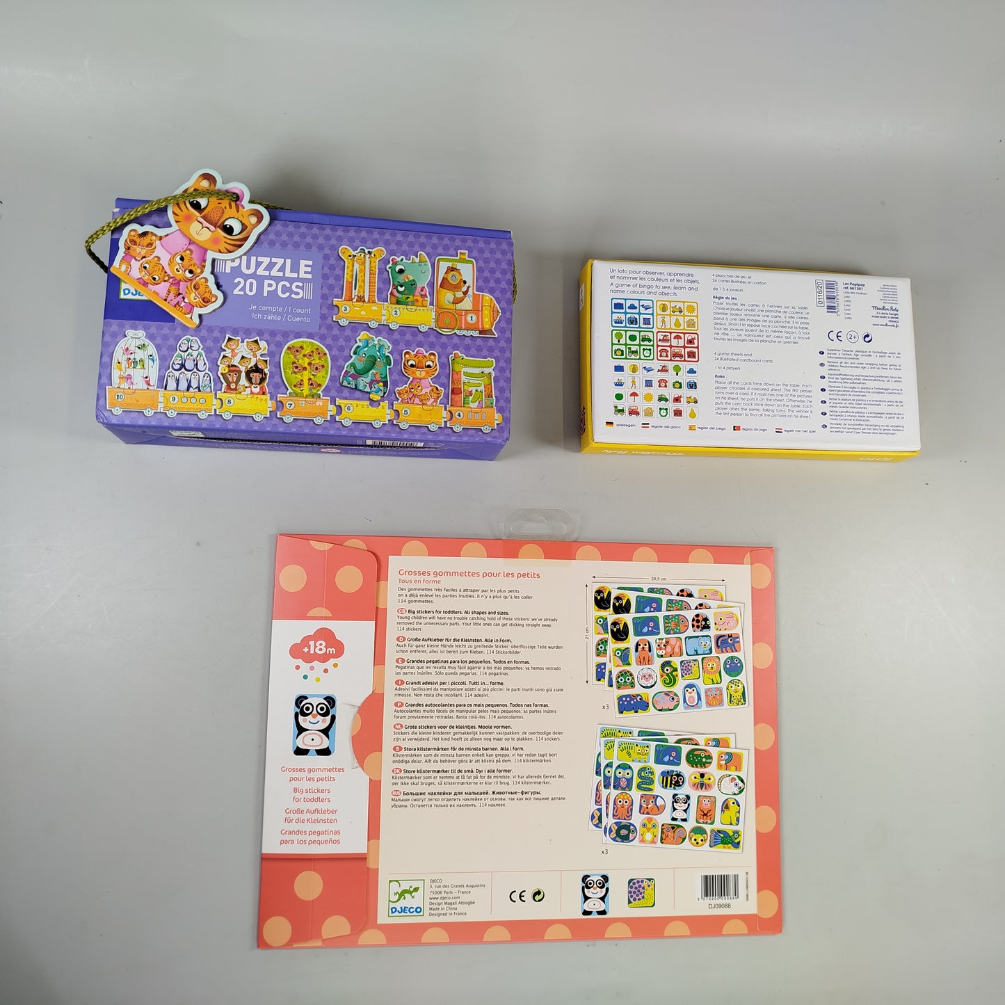 Lernspiel-Set mit Puzzle, Magneten & Stickern