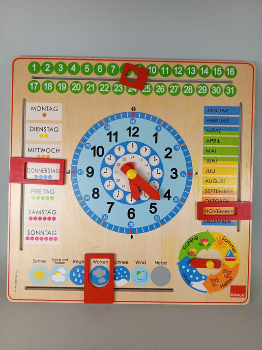 Goula Kalenderuhr 51302 Lernuhr aus Holz