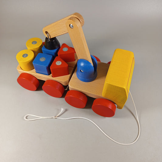 IKEA Holz-LKW mit Magnetkran & Anhänger