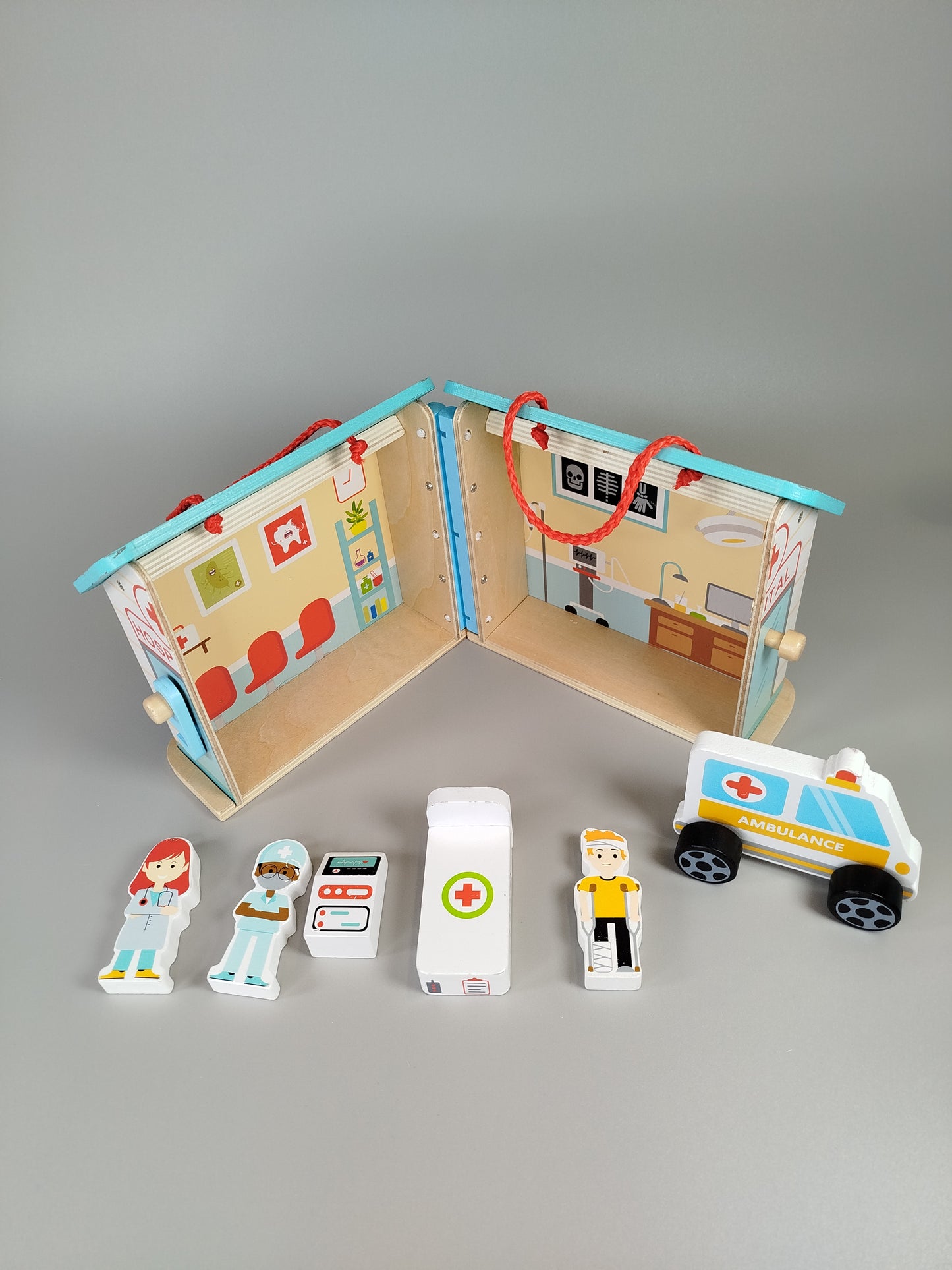 Holzspielzeug Set - Holz Krankenhaus & Montessori Spiel