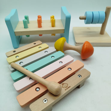 Oh My Baby Bundle Set von 4 Holzspielzeug Xylophon & Steckspiel