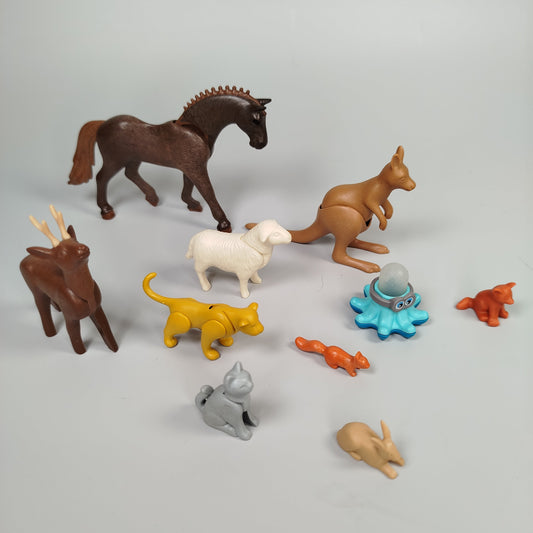 Playmobil Tierfiguren - Bauernhof und Wildtiere - 10er-Set