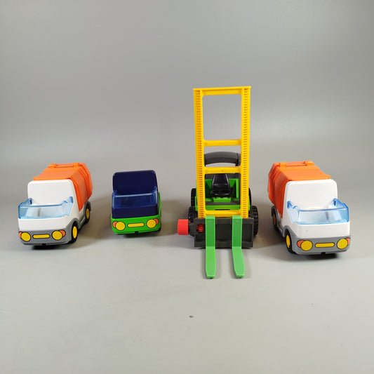 Playmobil Fahrzeug Set von 4 – Müllwagen & Gabelstapler