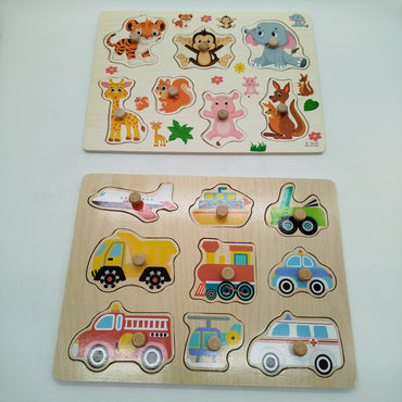 KINDSGUT Bundle Tier&Fahrzeug Set von 4 A 3031 Puzzle, ab 1 Jahre