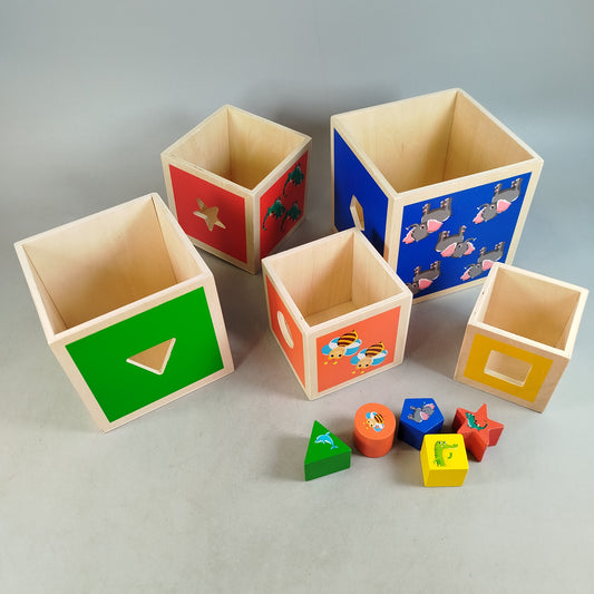 Holz Formensortier & Stapelwürfel Lernspiel