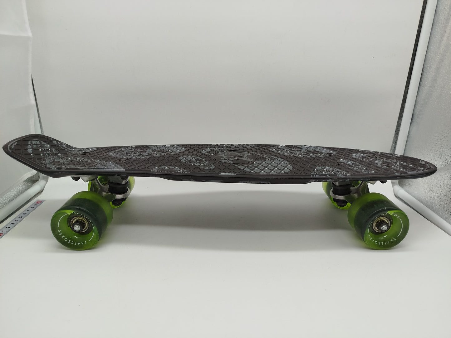 Mini Cruiser Kickboard – meteor Skateboard, Totenkopf Design, gebraucht
