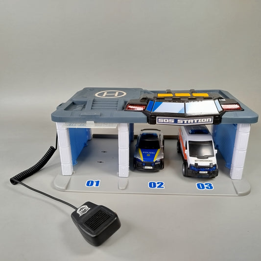 SOS Station Spielset – Polizei & Rettungswagen, Rettungsbasis, Set