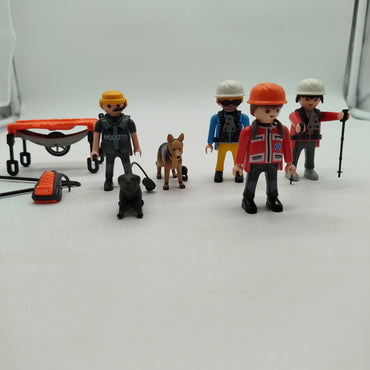 Playmobil Bundle Polizei & Bergrettung Flugzeug Figuren & Hunde