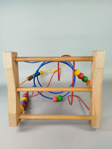 Motorikschleife Spielzeug – Motoriktrainer mit bunten Perlen, Set