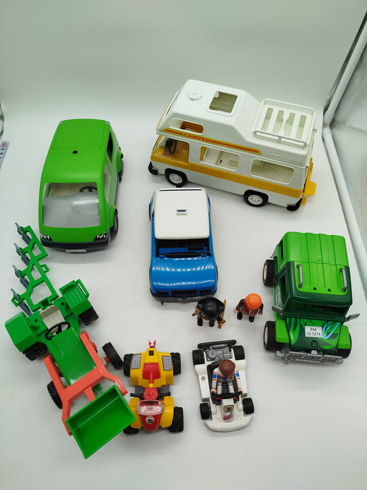 Bundle PLAYMOBIL Set von 8 Fahrzeugen & Figuren, gebraucht, ab 3 Jahre