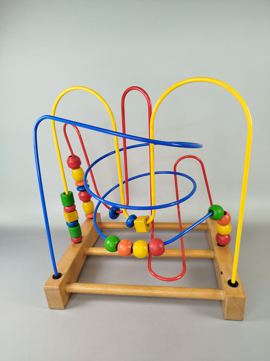 Motorikschleife Spielzeug – Motoriktrainer mit bunten Perlen, Set