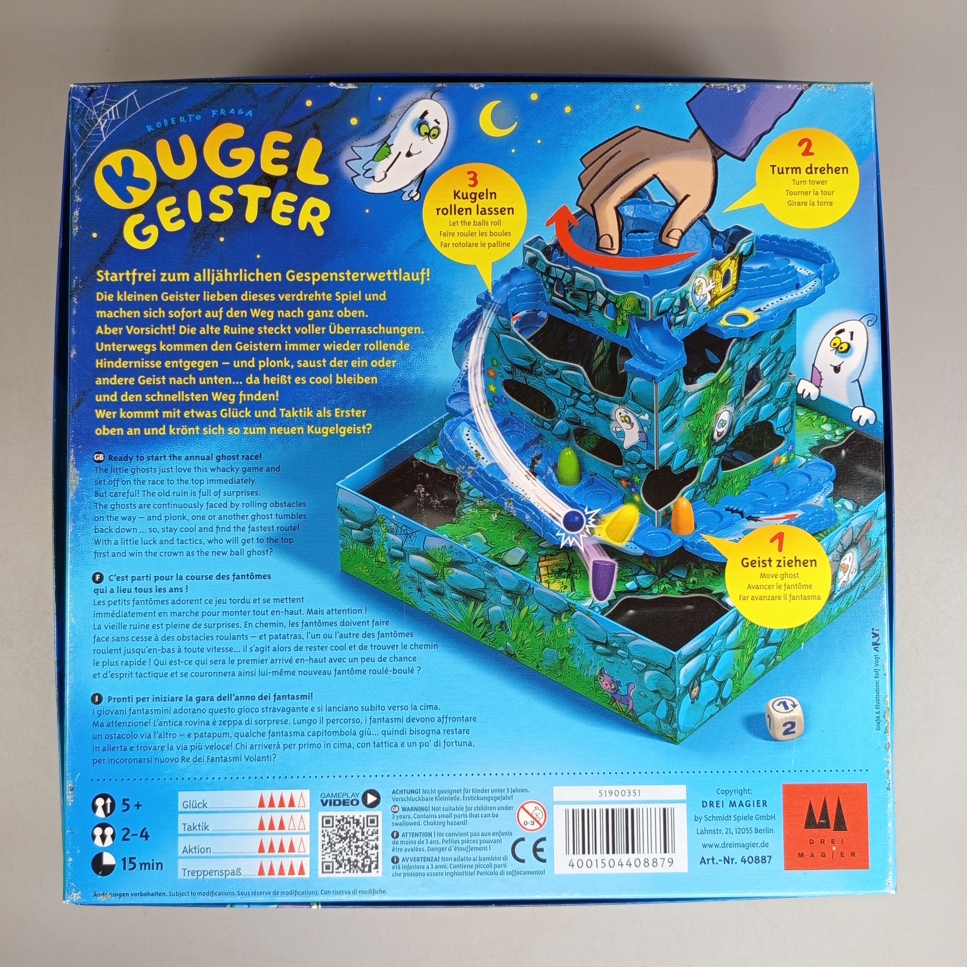 Drei Magier Brettspiel Kugel Geister, OVP