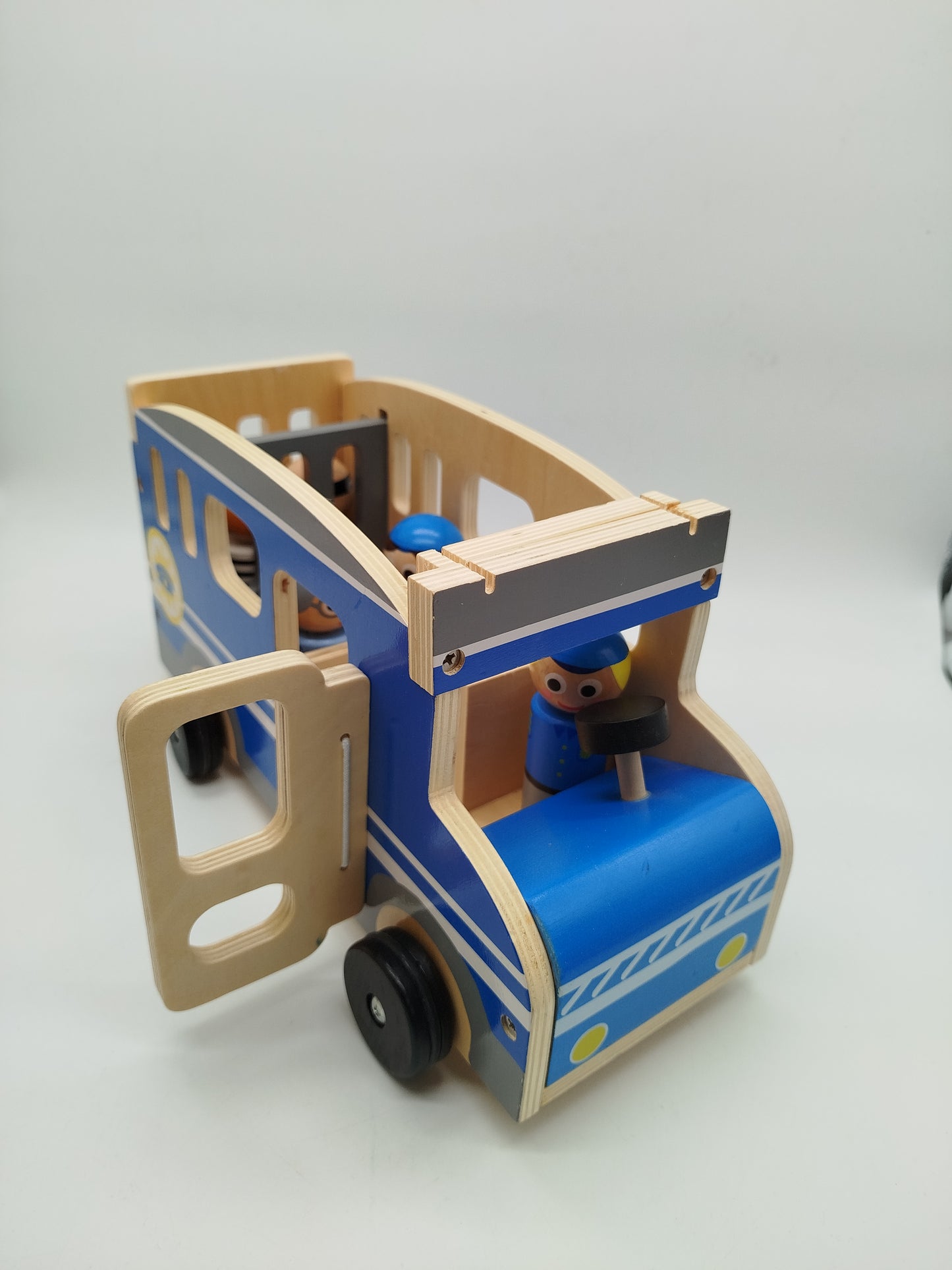 Small Foot Holzspielzeug - Polizeiauto mit 5 Figuren und Bausteinen