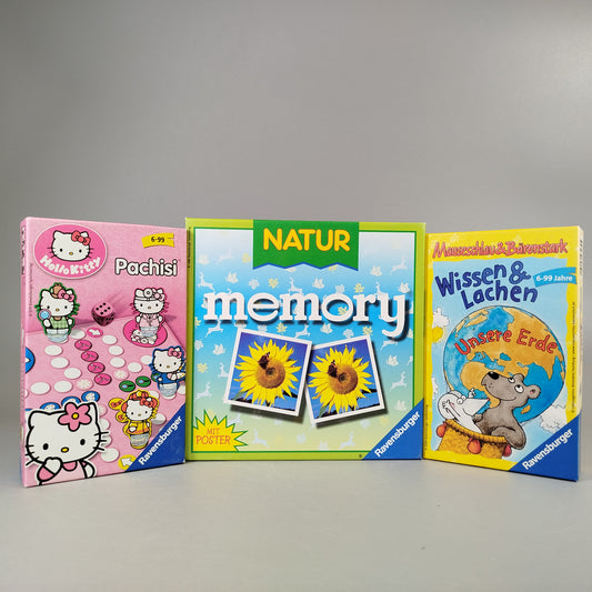 Ravensburger Brettspiel-Set - Hello Kitty, Natur Memory, Wissensspiel