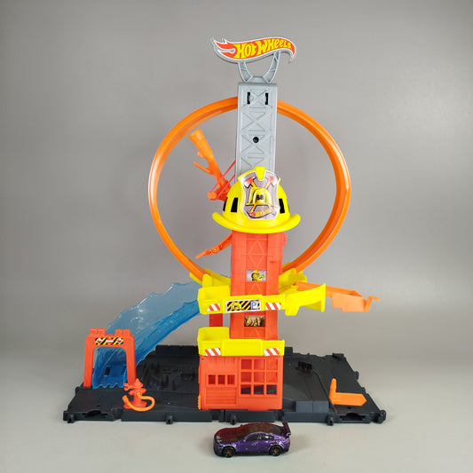 Hot Wheels Feuerwehr Rettungsturm Set, Wie neu