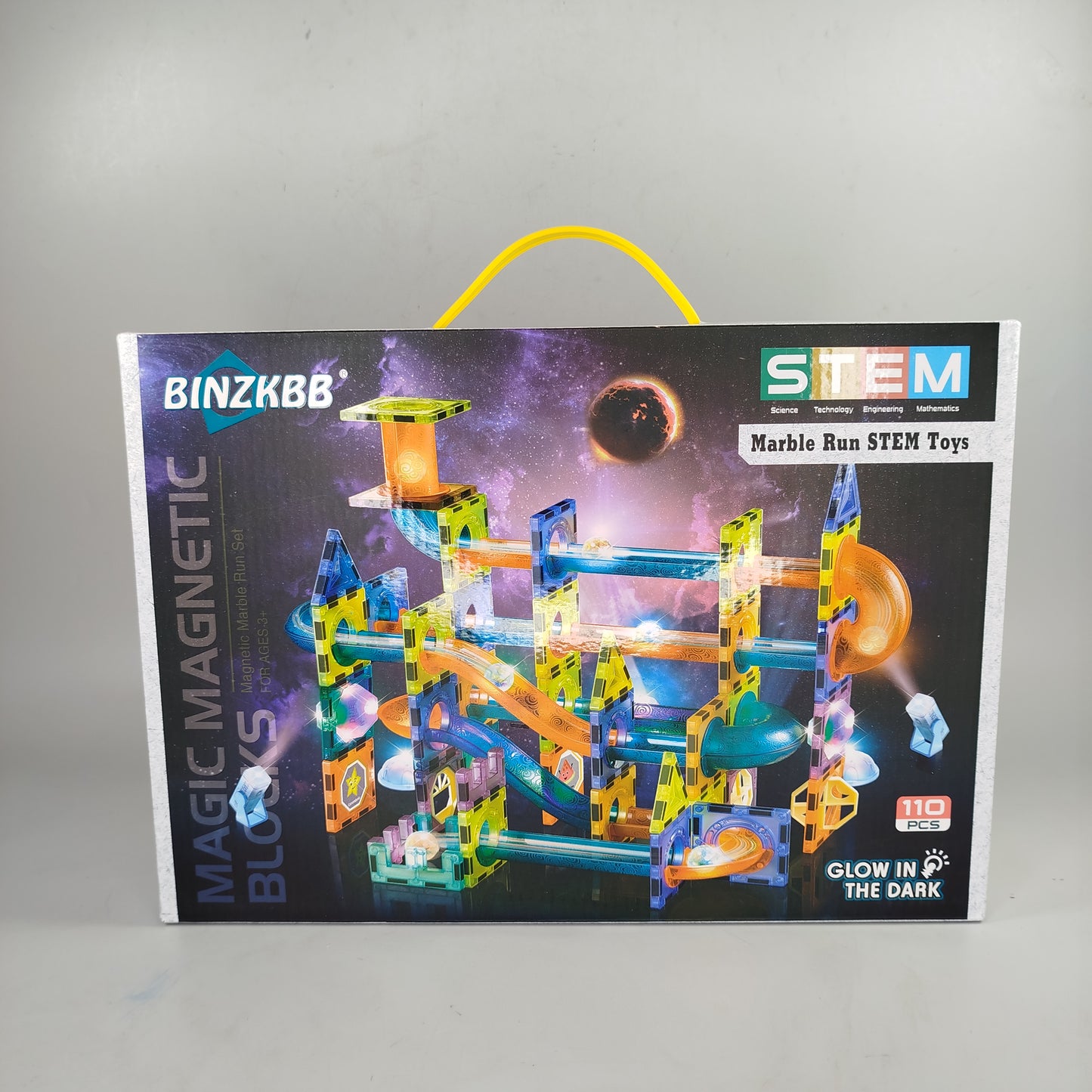 BINZKBB Magnetische Kugelbahn – 110-teiliges STEM-Set