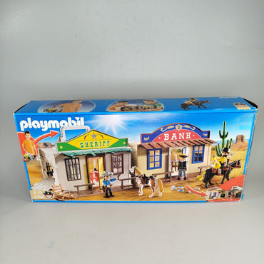 Playmobil Western Stadt mit Sheriff- und Bankgebäude