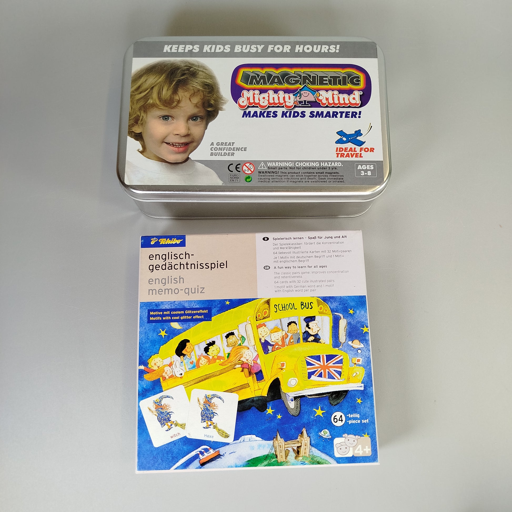 2-teiliges Lernspiel-Set – Magnetisches Spiel & Memo-Quiz, OVP