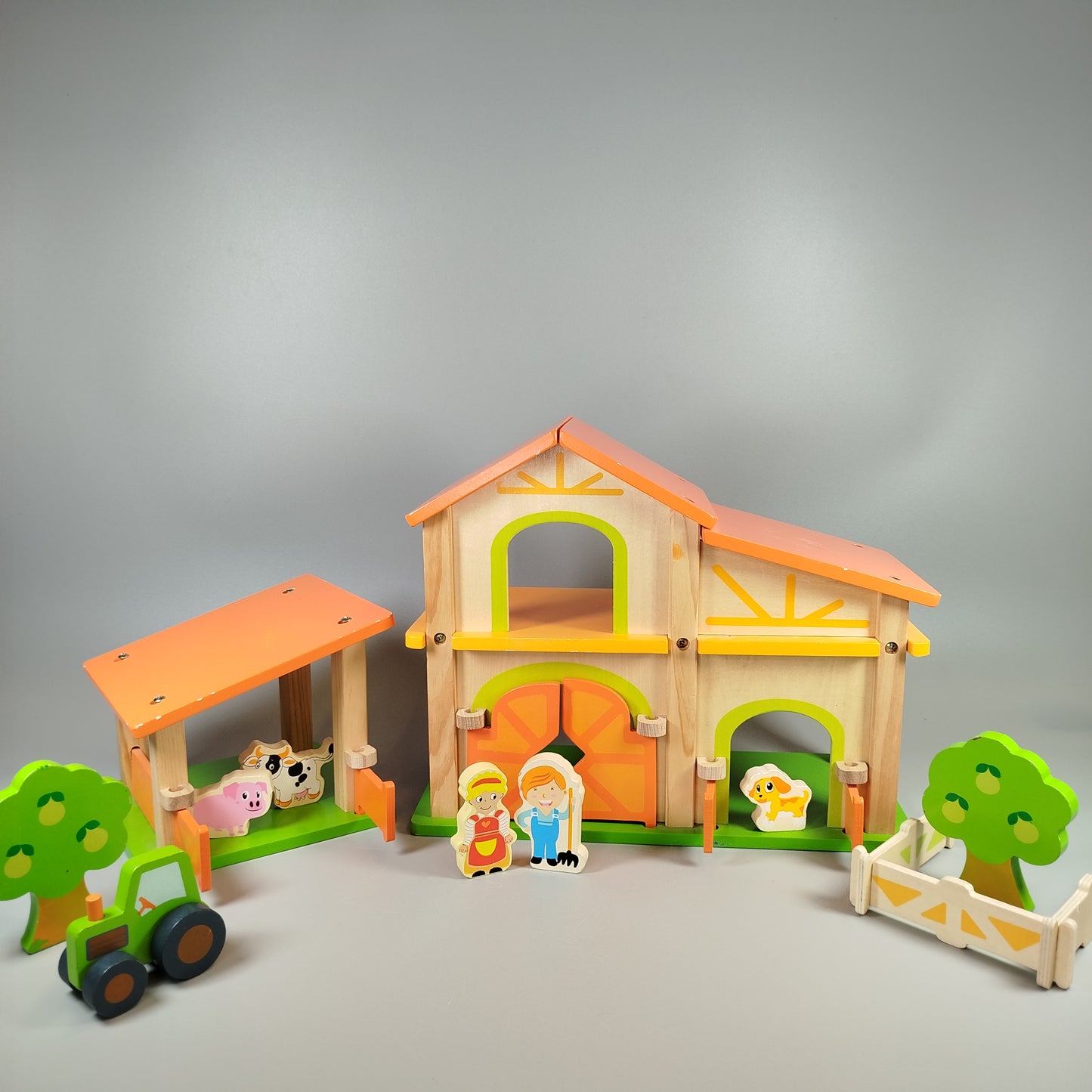 Bauernhof-Spielset aus Holz - Set mit Tieren