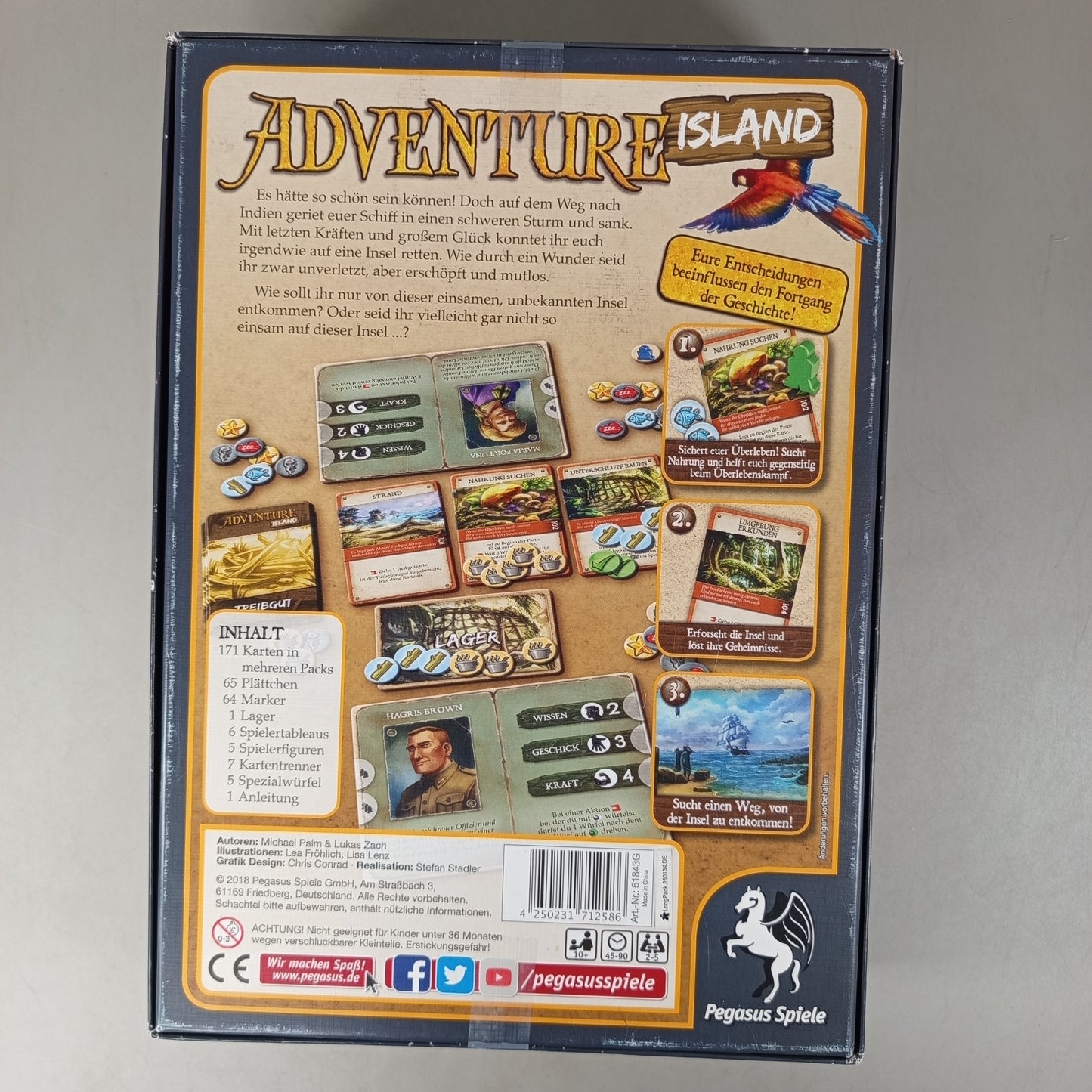 Pegasus Adventure Island 51843G Spiel, gebraucht, ab 10 Jahre