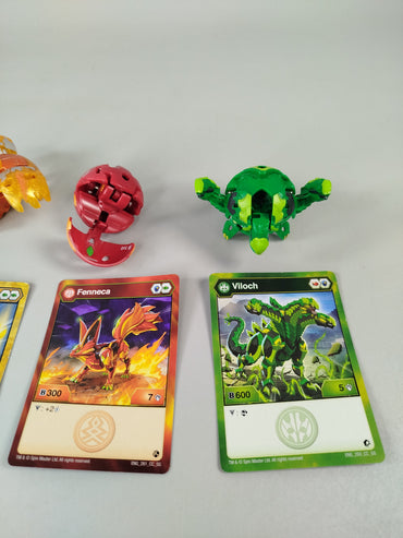 Bakugan Set von 6 Figuren & Karten – Dragonoid, Nillious, Hydorous