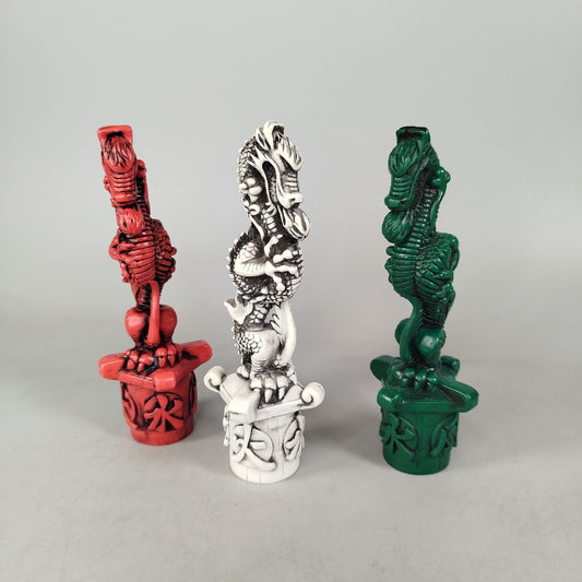 Hasbro Bundle Drachenfiguren 3x Fantasy Figuren Rot Weiß Grün