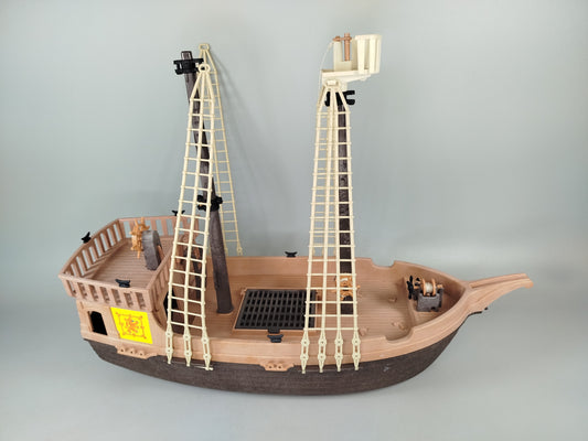 Vintage Piratenschiff Set – mit Figuren und Kanonen, unvollständig